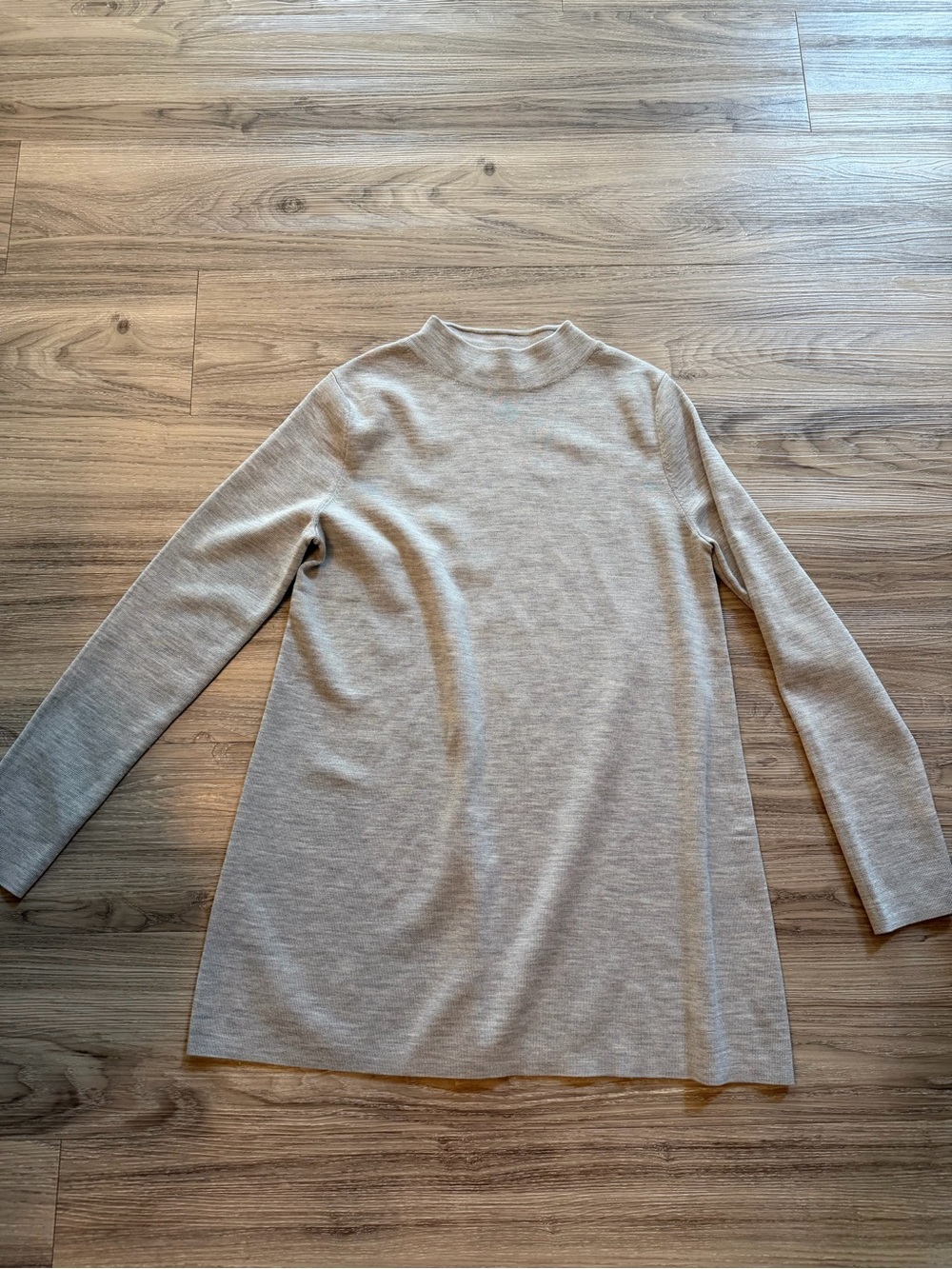 COS Grey 100% Wool A-line High Neck Mini Jumper Dress, Size S